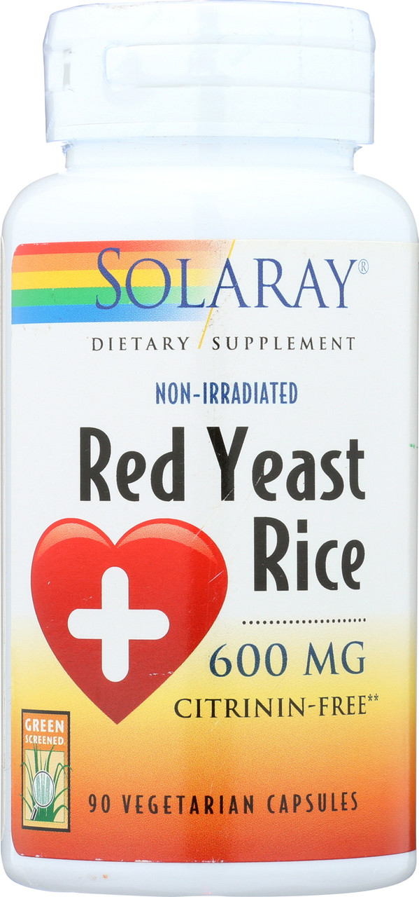 Red Yeast Rice 600mg Non-Irradiated 90 Vegetarian Capsules