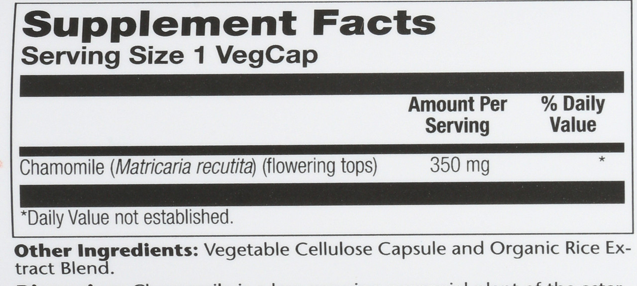 Chamomile Flowering Tops 100 Vegetarian Capsules
