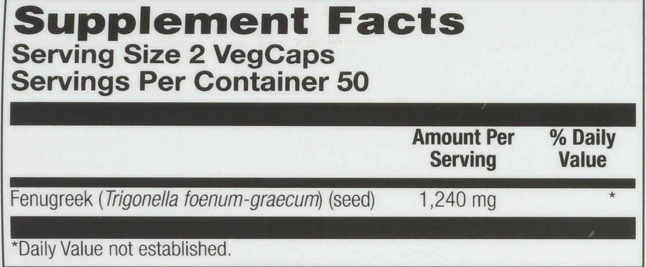 Fenugreek Seed 100 Vegetarian Capsules