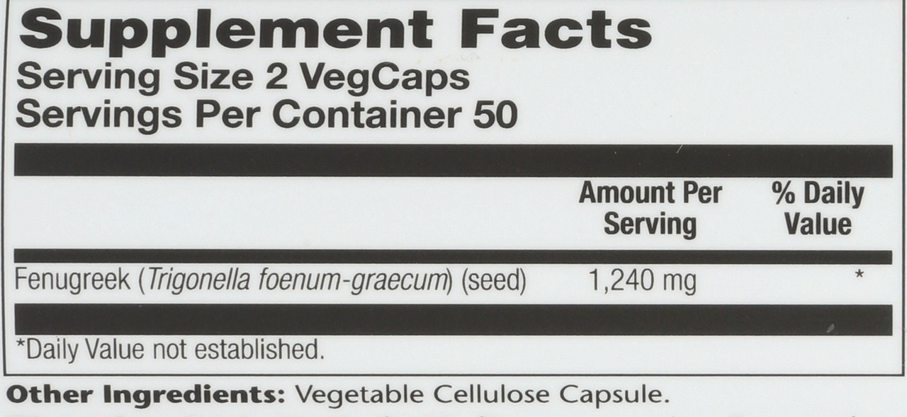 Fenugreek Seed 100 Vegetarian Capsules