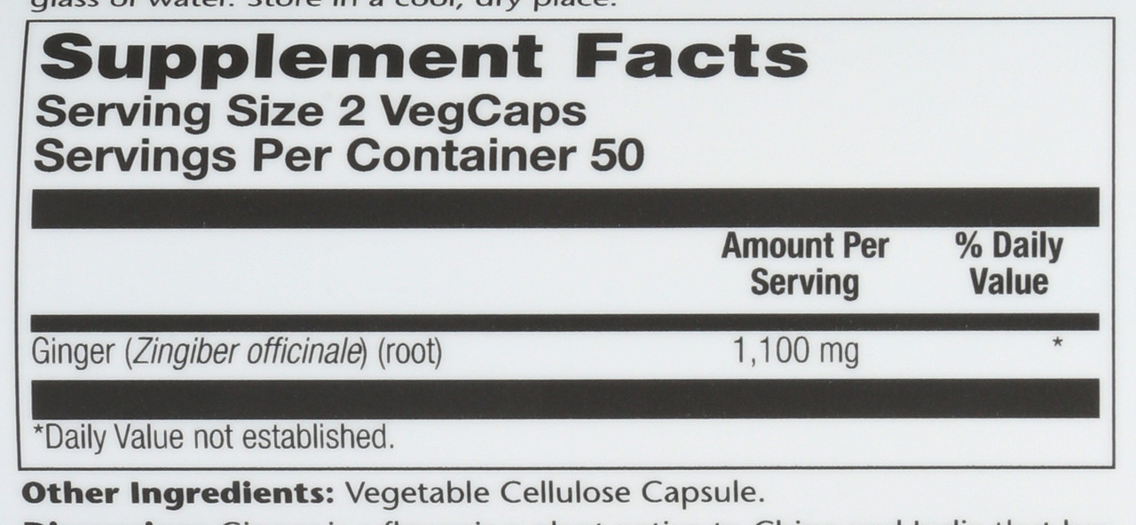 Ginger Root 100 Vegetarian Capsules
