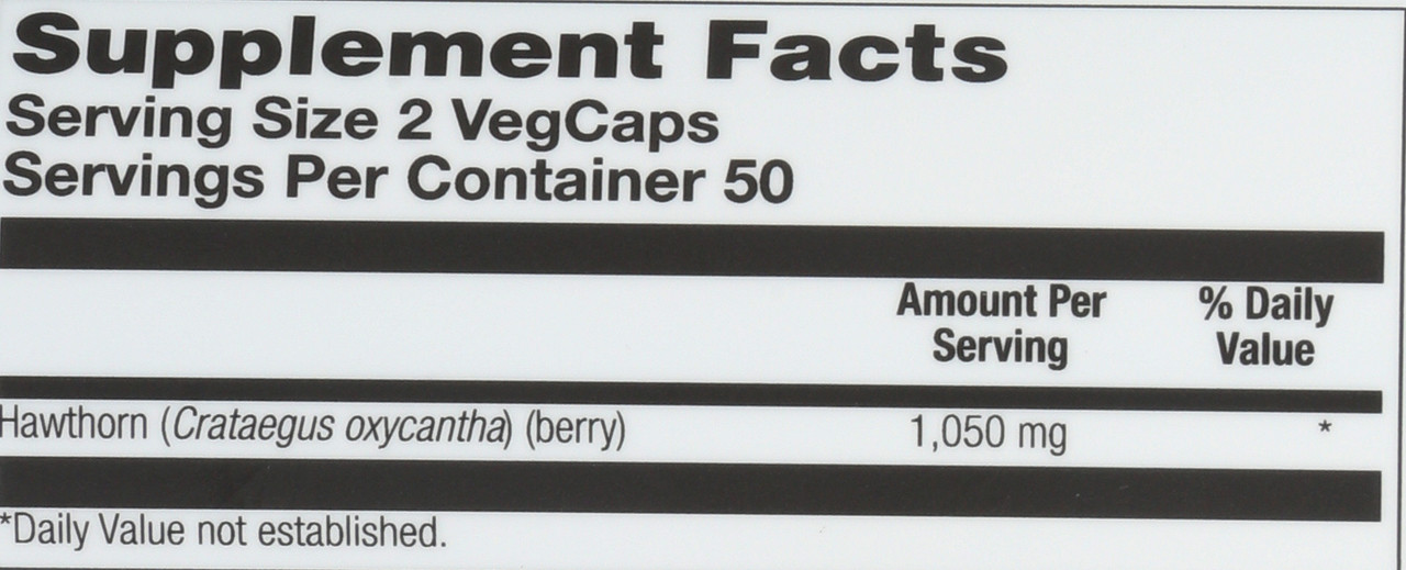 Hawthorn Whole Berry 100 Vegetarian Capsules