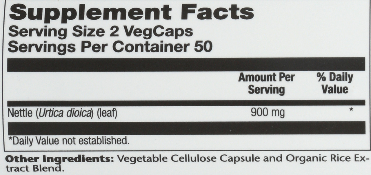 Nettle Leaf 100 Vegetarian Capsules