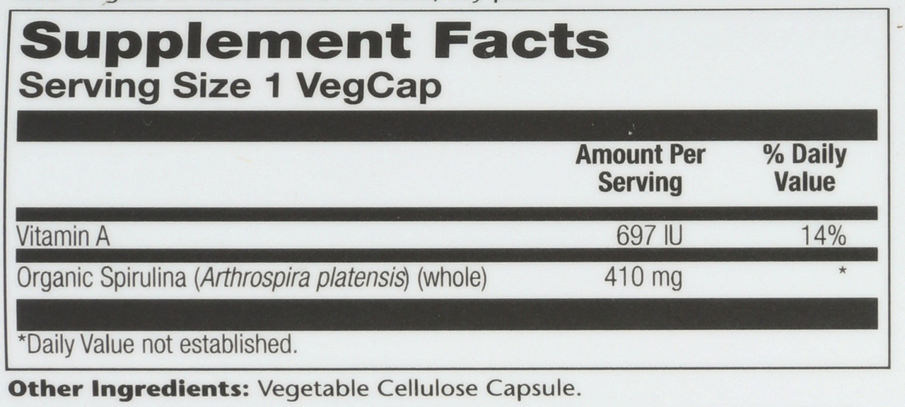 Spirulina Algae 100 Vegetarian Capsules