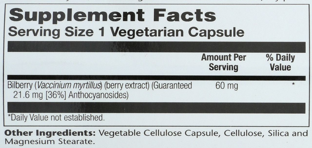 Bilberry Berry Extract 120 Vegetarian Capsules