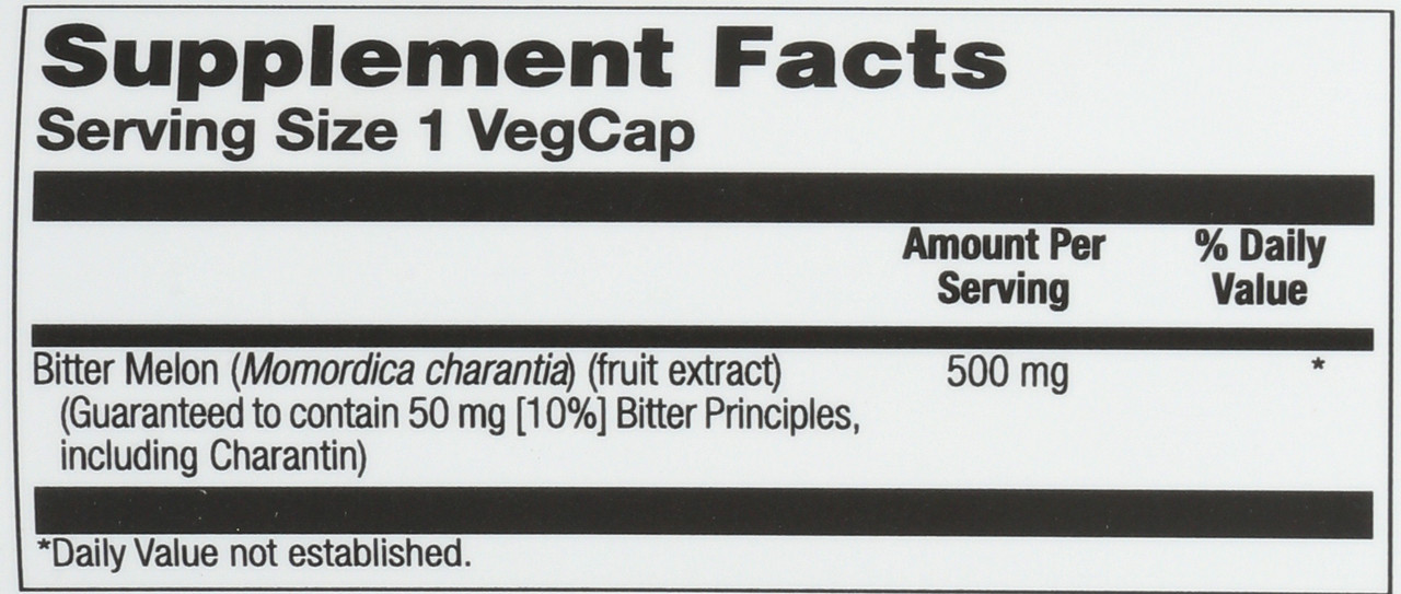 Bitter Melon Fruit Extract 10% 30 Vegetarian Capsules