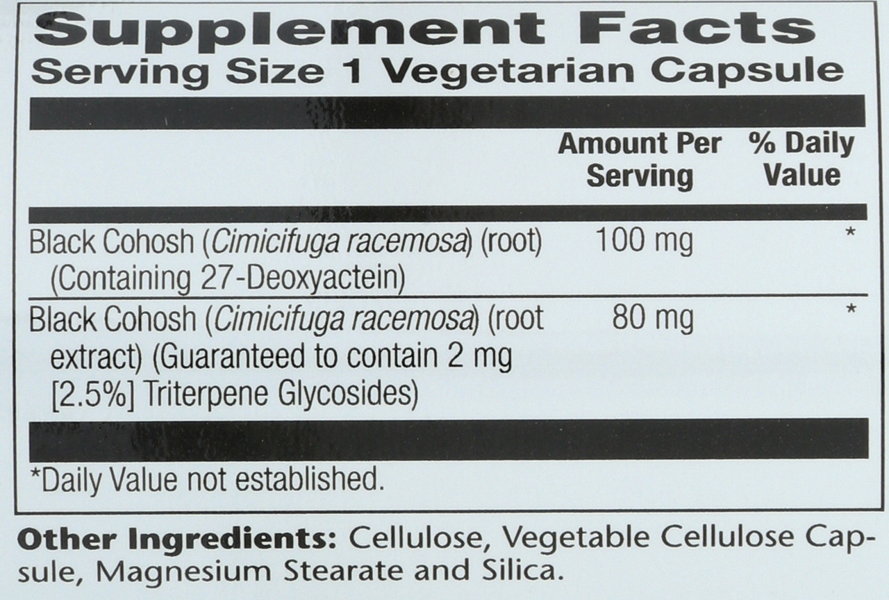 Black Cohosh Root Extract, One Daily 30 Vegetarian Capsules