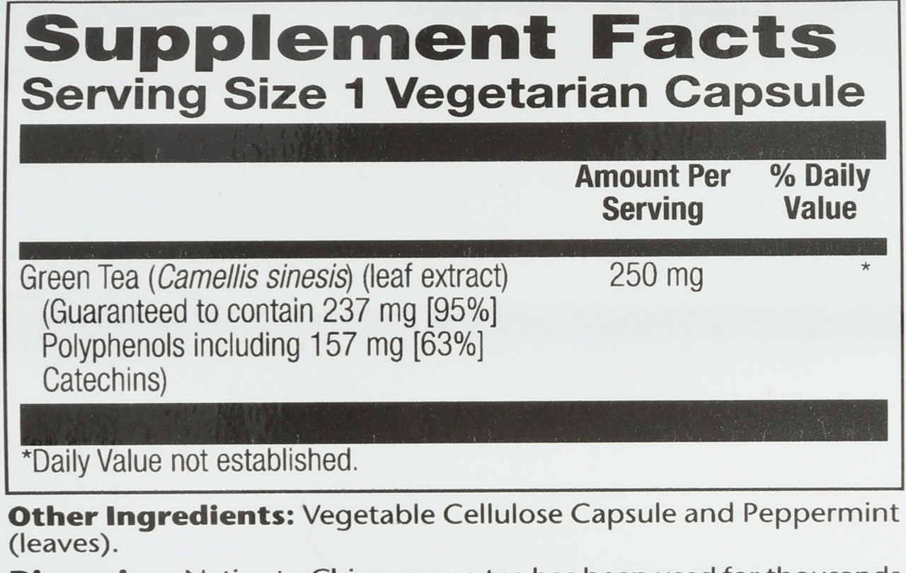 Green Tea Leaf Extract 30 Vegetarian Capsules