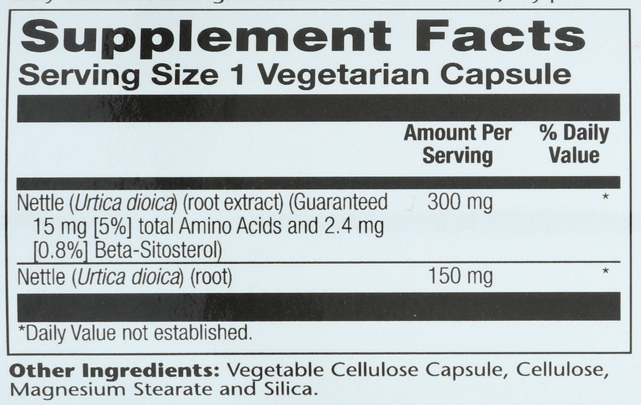 Nettle Root Extract 300mg 60 Vegetarian Capsules