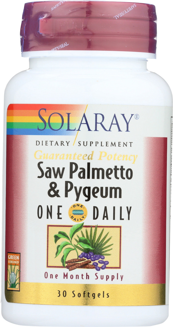 Pygeum Bark & Saw Palmetto Berry Extracts, One Daily 30 Softgels