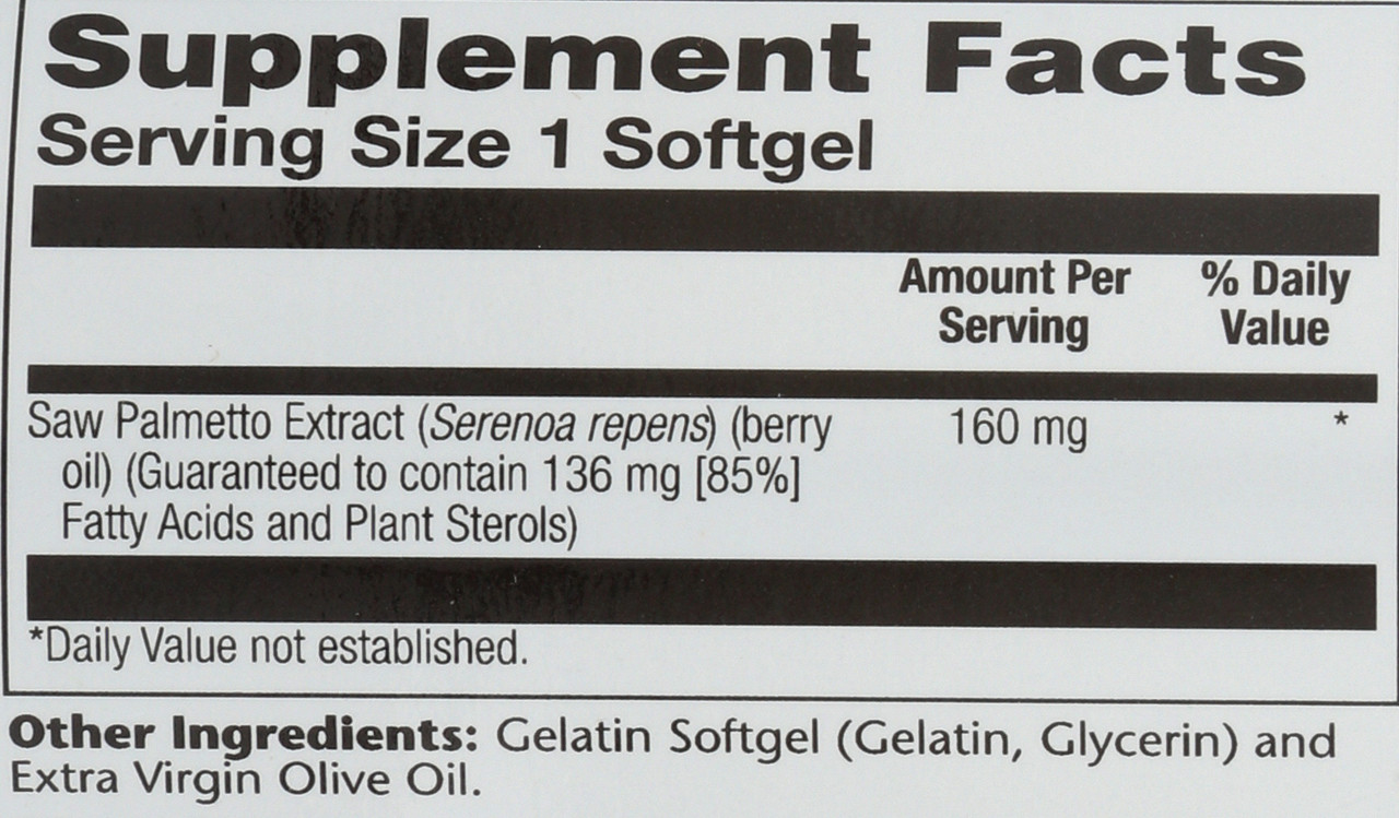 Saw Palmetto Berry Extract 60 Softgels
