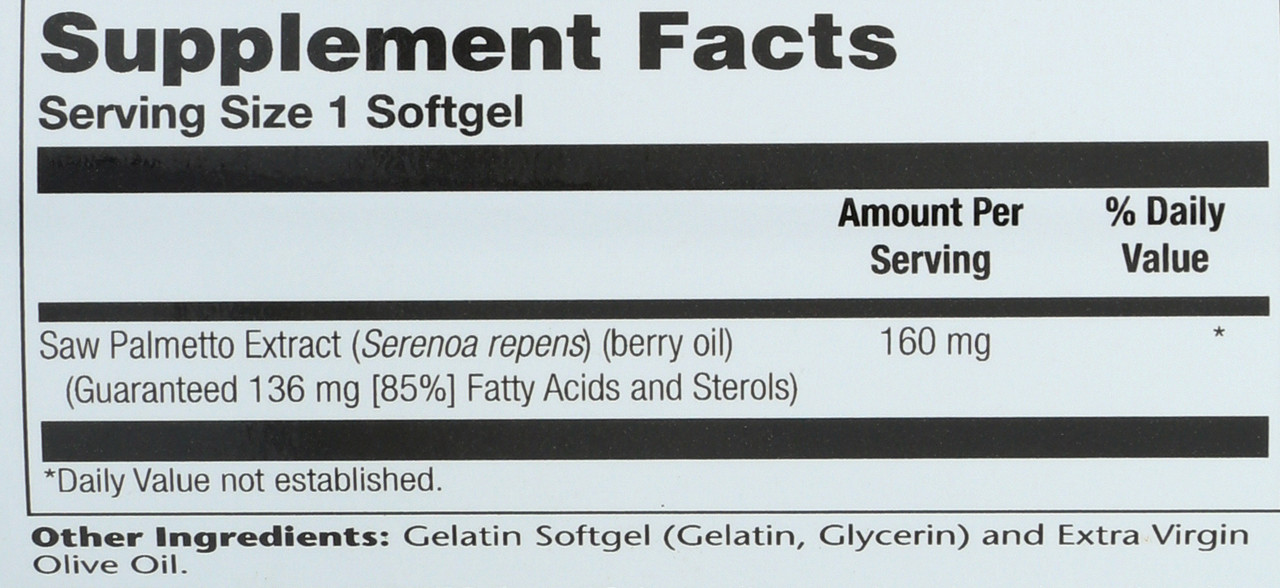 Saw Palmetto Berry Extract 120 Softgels