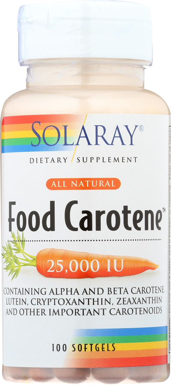 Food Carotene Vitamin A As Beta Carotene 100 Softgels