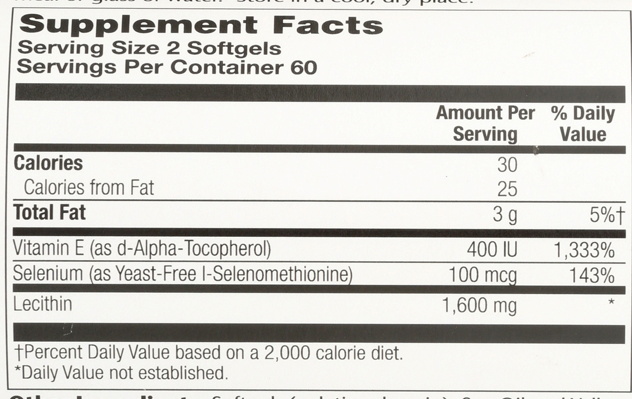 Bio E® With Selenium 120 Softgels 1600mg