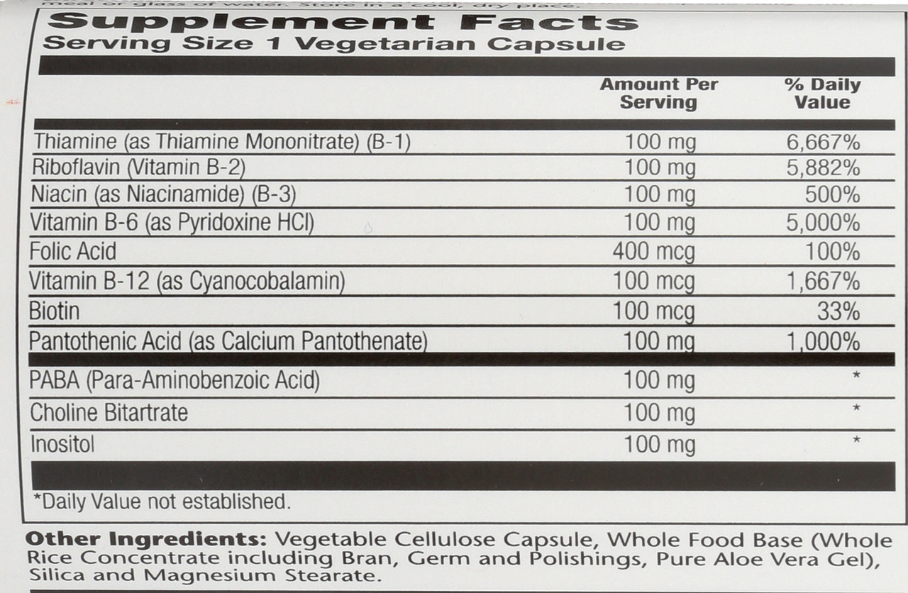 Vitamin B-Complex 100 50 Vegetarian Capsules
