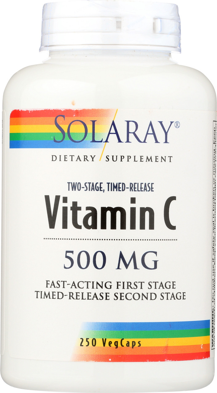 Vitamin C With Rose Hips & Acerola, Two-Stage Timed-Release 500mg 250 Vegetarian Capsules