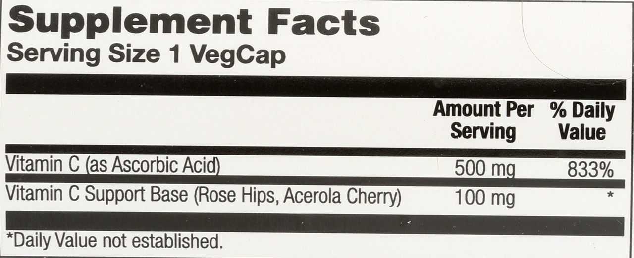 Vitamin C With Rose Hips & Acerola, Two-Stage Timed-Release 500mg 250 Vegetarian Capsules