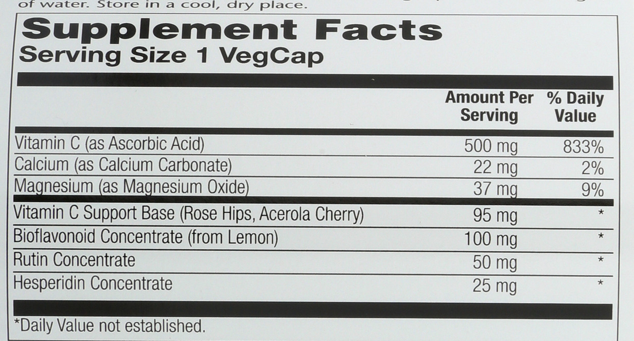 Vitamin C With Bioflavonoid Complex, Buffered 250 Vegetarian Capsules