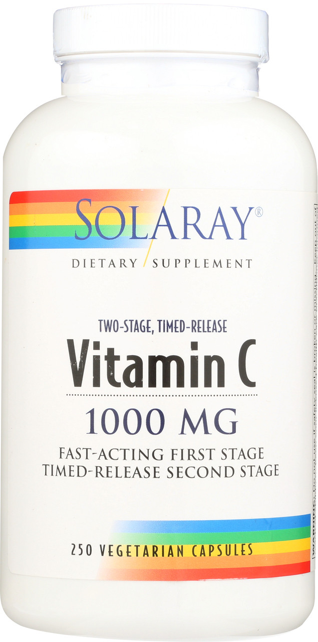 Vitamin C With Rose Hips & Acerola, Two-Stage Timed-Release 1000mg 250 Vegetarian Capsules