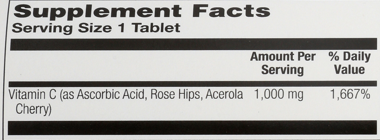 Vitamin C With Rose Hips & Acerola, Two-Stage Timed-Release 1000mg 100 Tablet