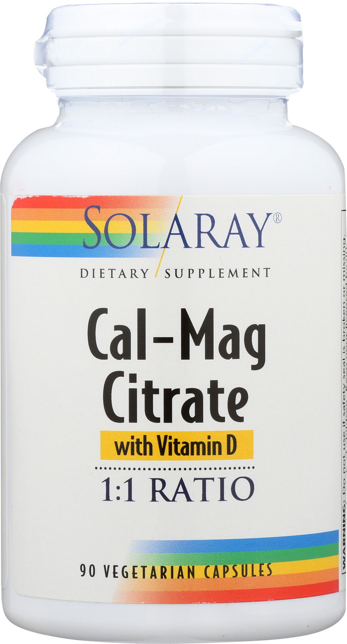 Calcium & Magnesium Citrate, With Vitamin D-2, 1:1 Ratio 90 Vegetarian Capsules