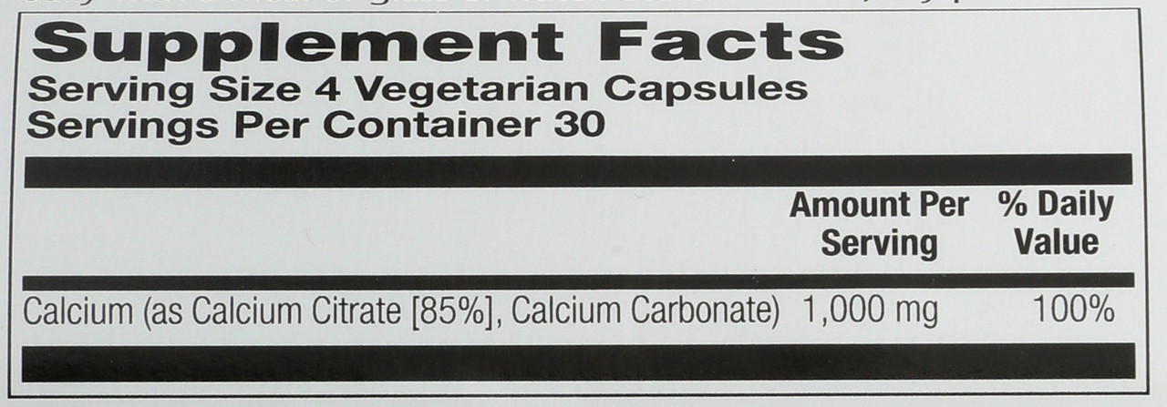 Calcium Citrate 120 Vegetarian Capsules