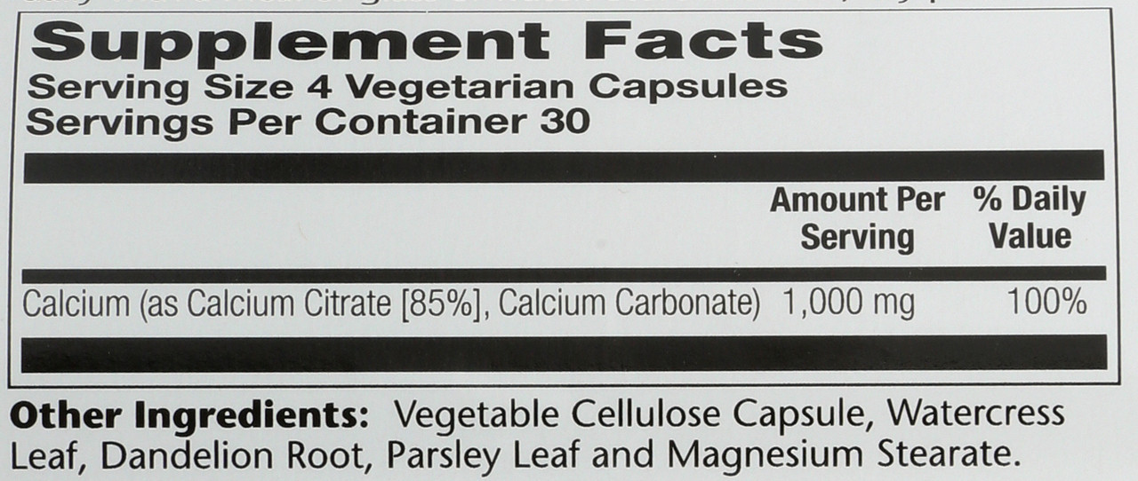Calcium Citrate 120 Vegetarian Capsules