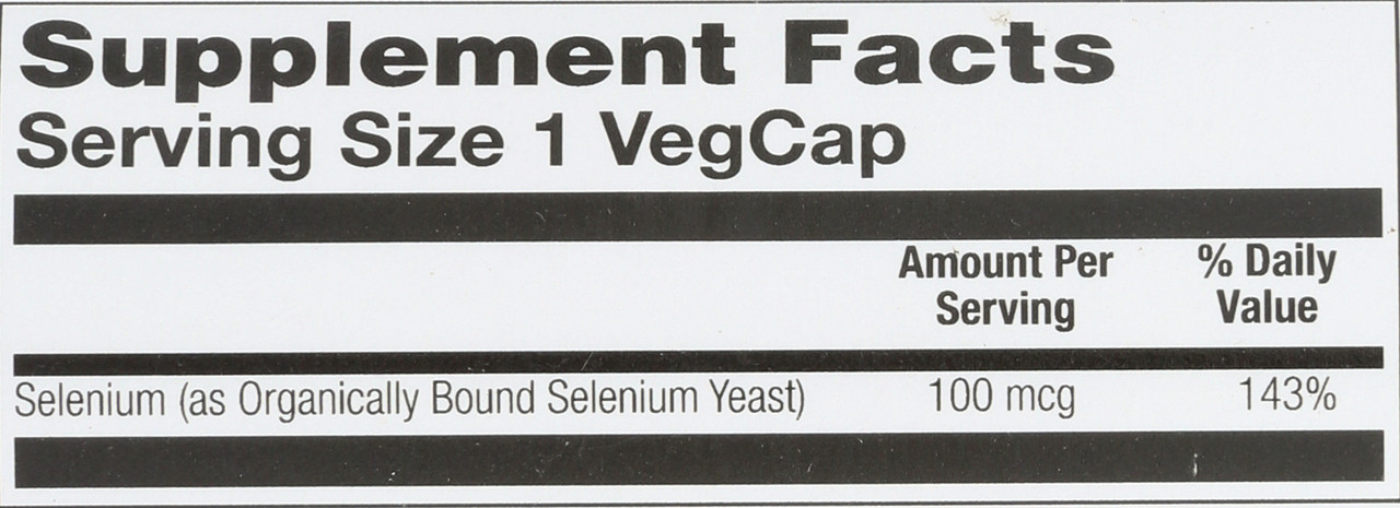 Selenium 100 100mcg 100 Vegetarian Capsules