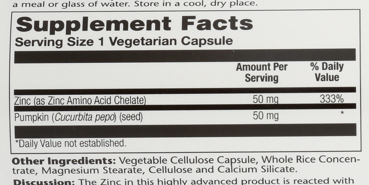 Zinc 50 100 Vegetarian Capsules