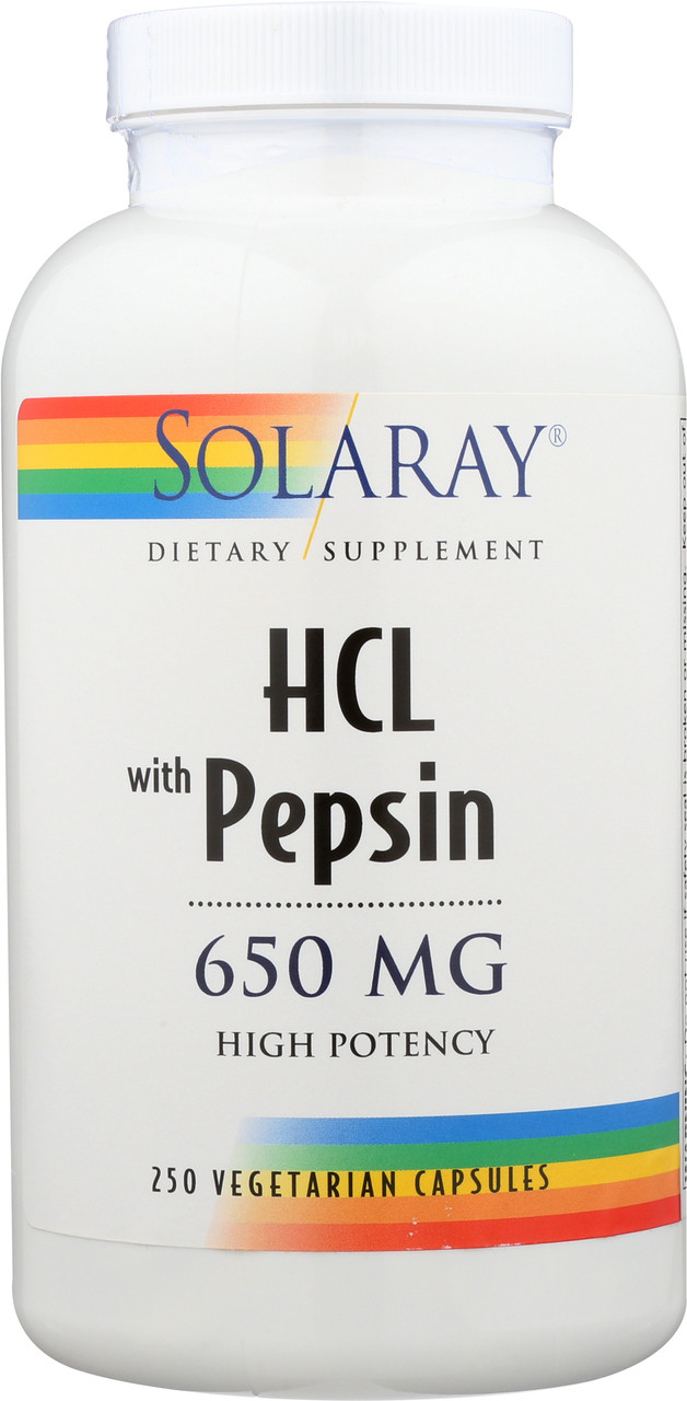 High Potency Betaine HCL With Pepsin 650mg 250 Vegetarian Capsules