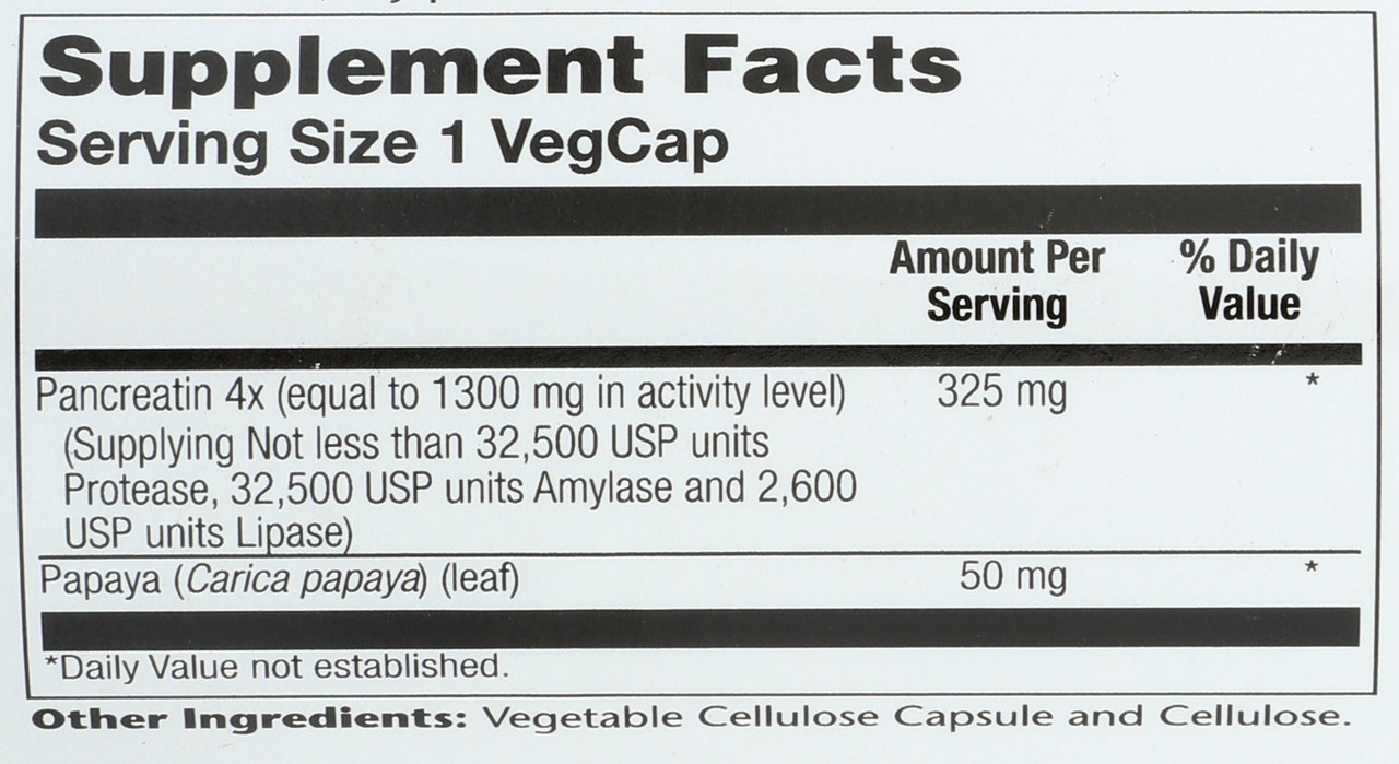Pancreatin 1300, Digestive Enzyme Blend 90 Vegetarian Capsules