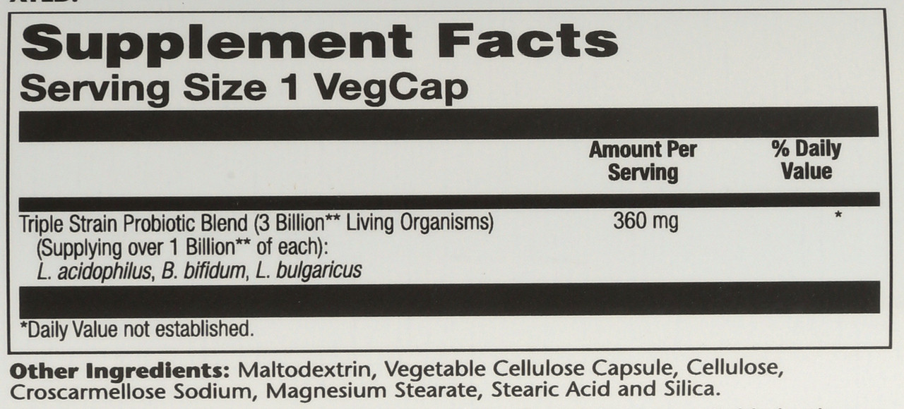 Multidophilus 3 Strain Probiotic 3 Billion CFU** 100 Vegetarian Capsules