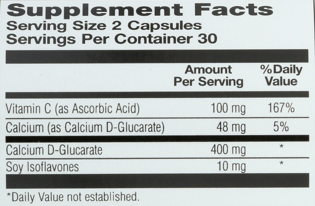 Calcium D-Glucarate, Healthy Estrogen Metabolism 60 Capsules