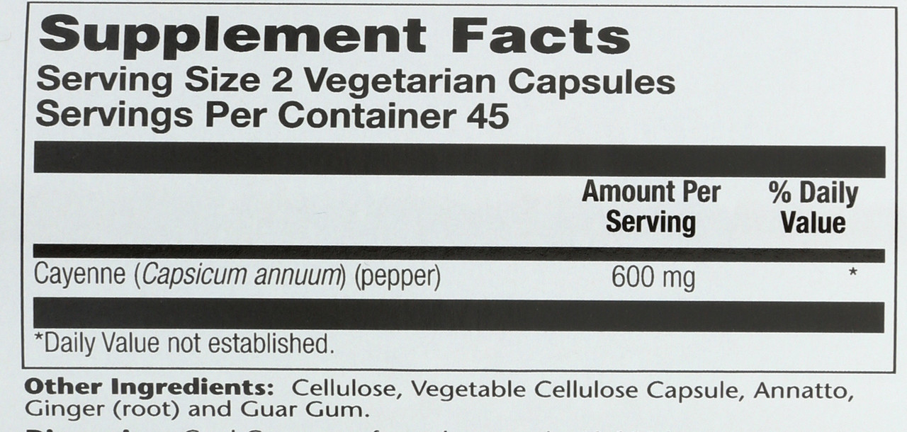 Cool Cayenne Pepper 40,000 Heat-Unit 90 Vegetarian Capsules