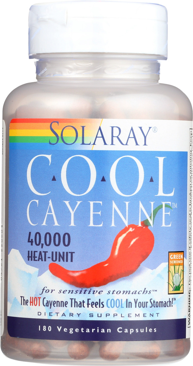 Cool Cayenne Pepper 40,000 Heat-Unit 180 Vegetarian Capsules