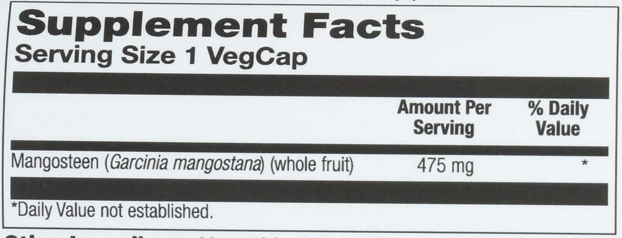 Mangosteen Fruit 100 Vegetarian Capsules 475mg