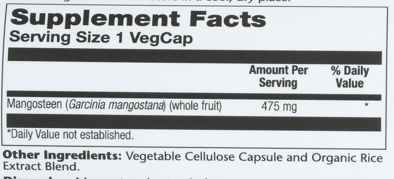 Mangosteen Fruit 100 Vegetarian Capsules 475mg