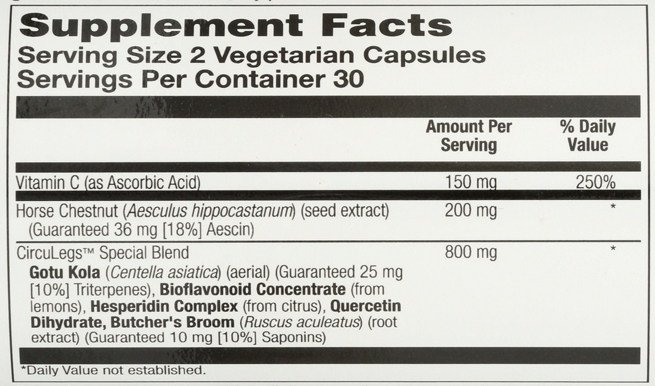 Circulegs, Circulation Support Formula Horse Chestnut Special Formula 60 Vegetarian Capsules