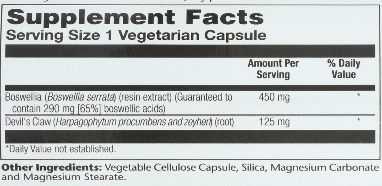 Boswellia Resin Extract 60 Vegetarian Capsules