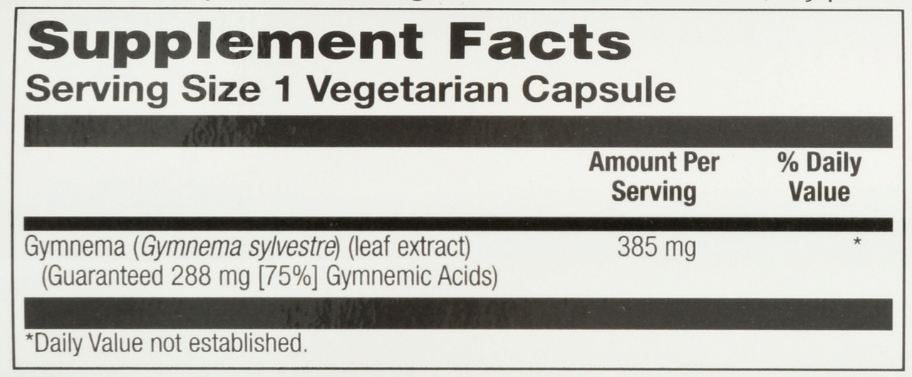 Gymnema Leaf Extract 60 Vegetarian Capsules 385mg