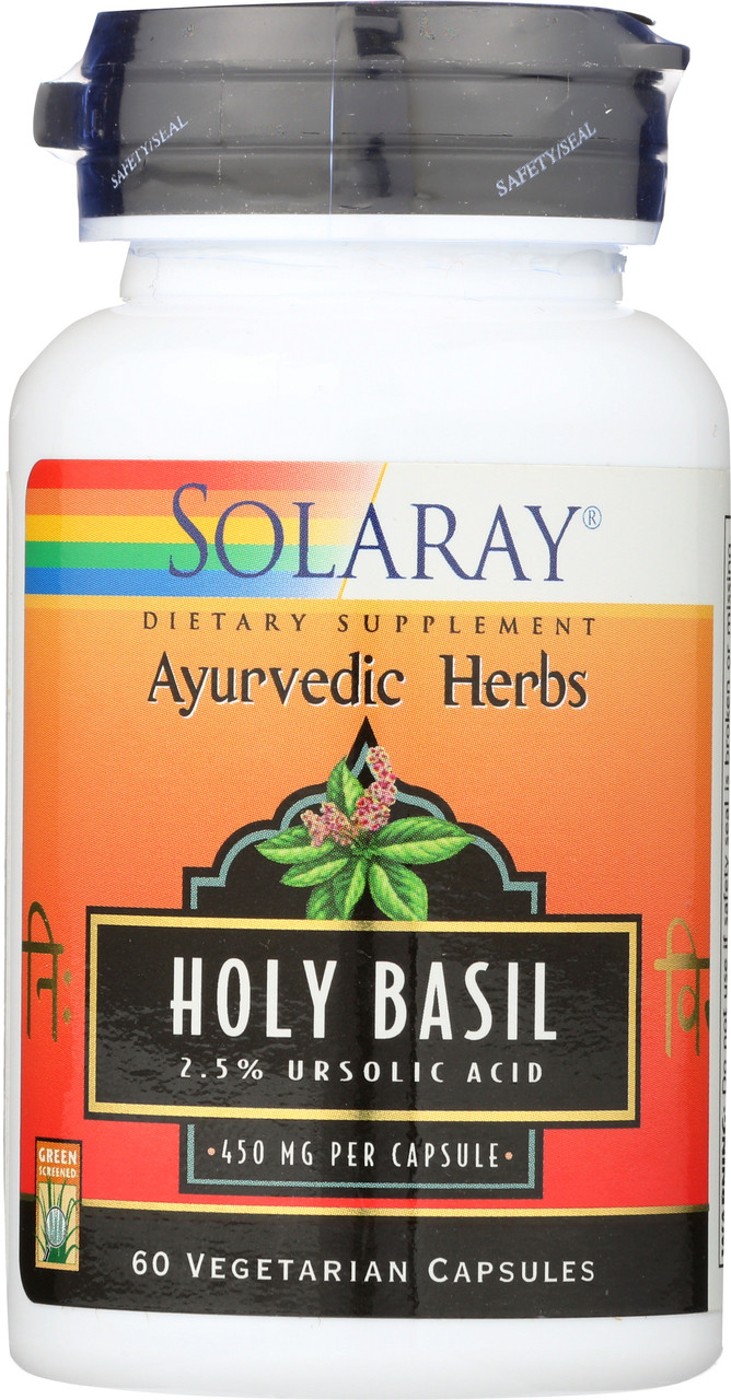 Holy Basil Aerial Extract Ayurvedic Herbs 60 Vegetarian Capsules