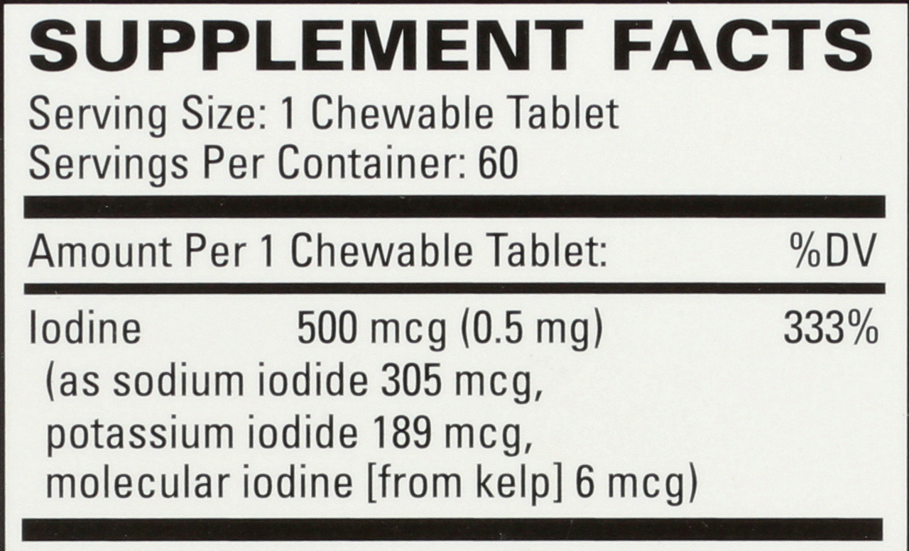 Tri-Iodine 500 Mcg Chocolate Chewable 60 Chewable Tablets