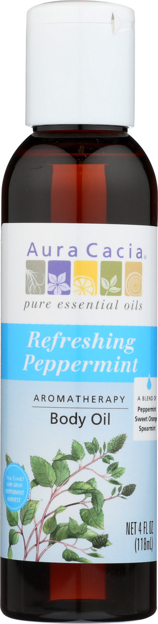 Refreshing Peppermint Aromatherapy Body Oil Refreshing Peppermint 4 Fl Oz  118 Milliliter