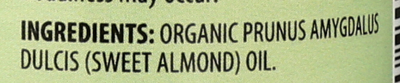 Sweet Almond Certified Organic Skin Care Oil  4 Fl Oz  118 Milliliter