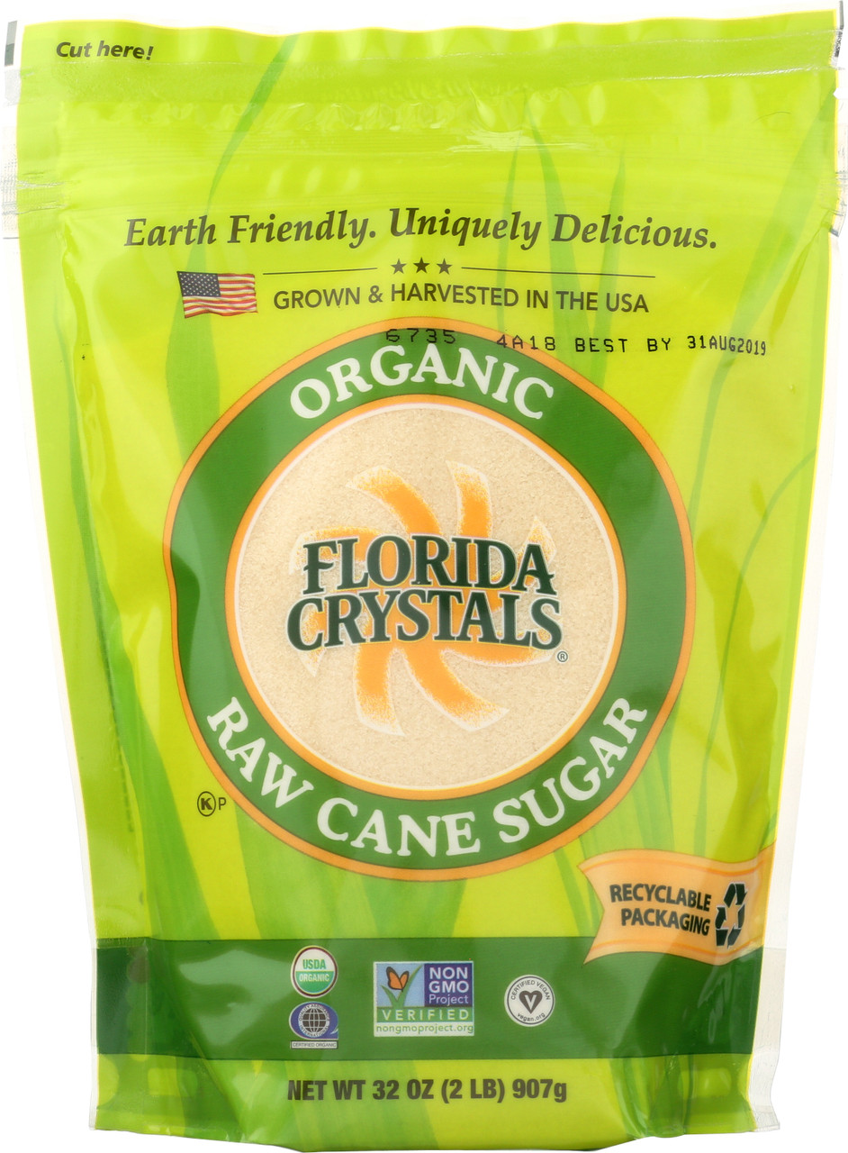 Raw Cane Sugar Organic 32 Ounce 2 Pound