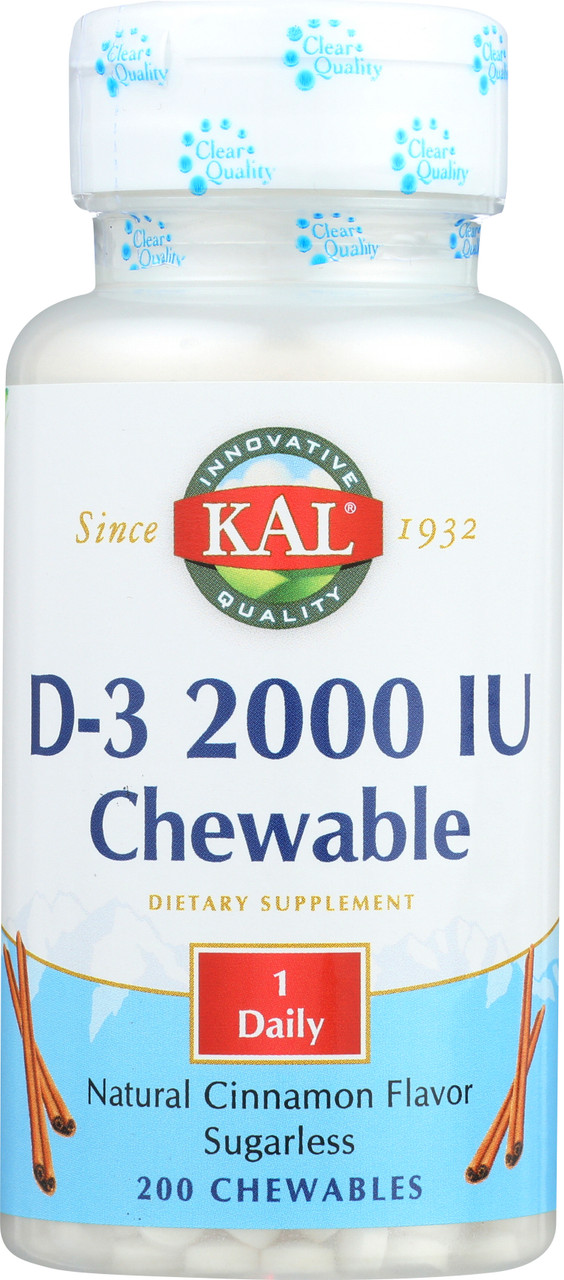 Vitamin D3 2000Iu Cinnamon Chew Sug Free  200 Count