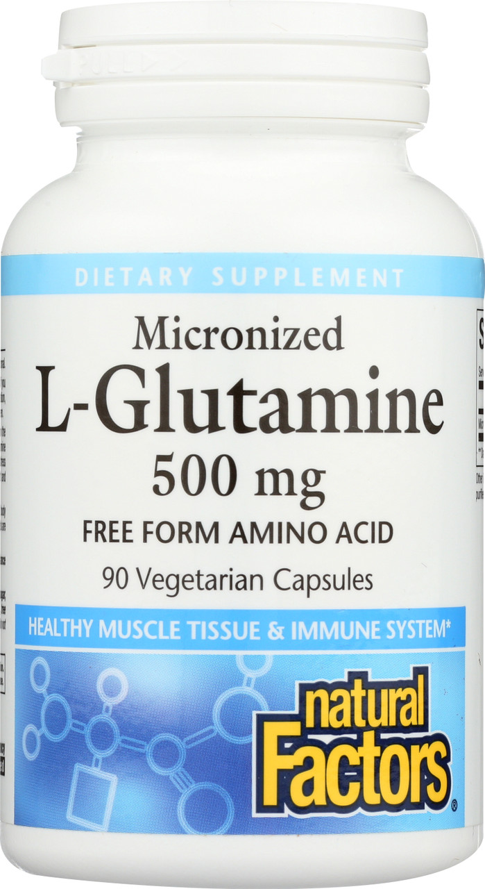 Micronized L-Glutamine 500 Mg Free Form Amino Acid 90 Count