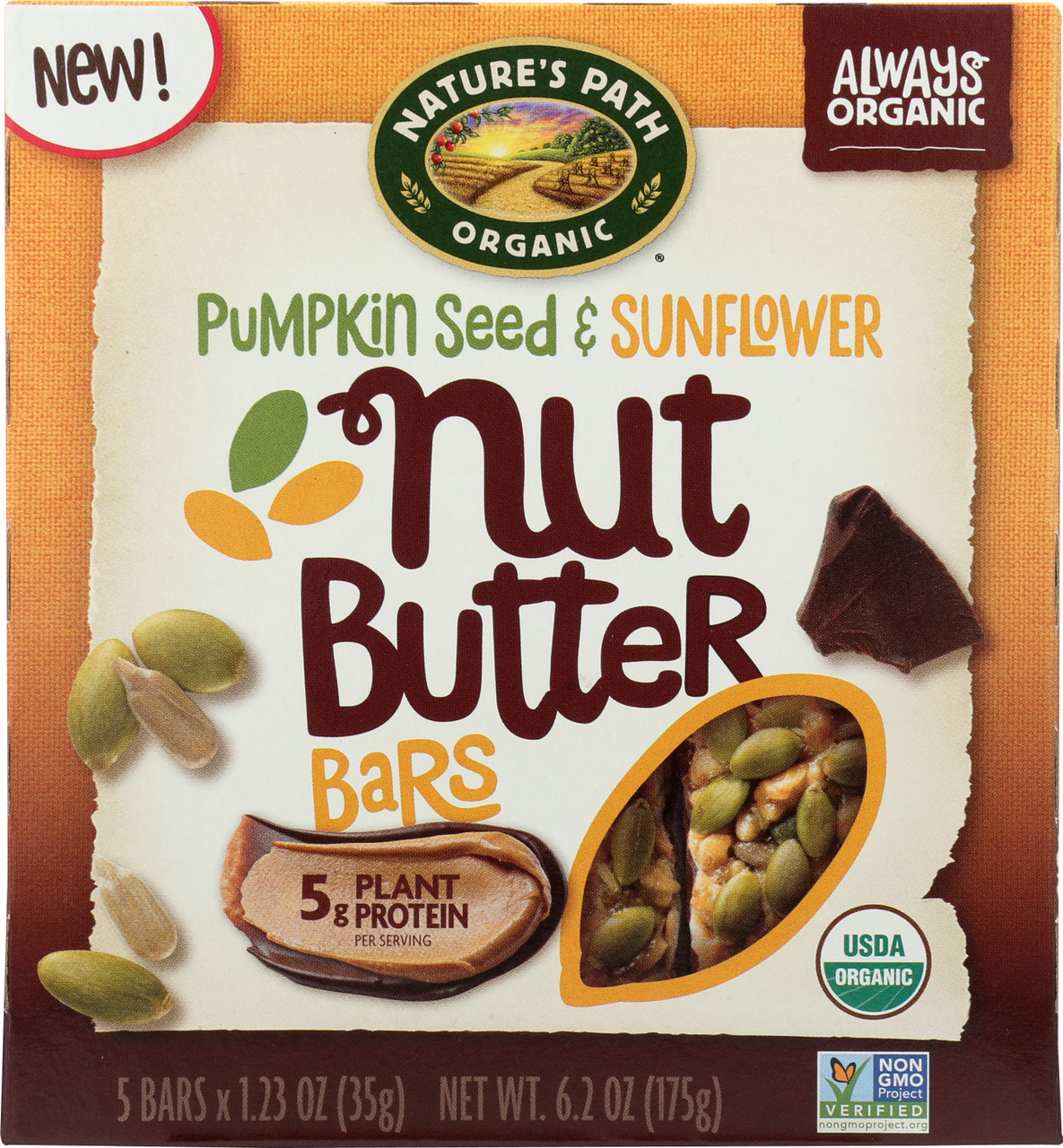 Pumpkin Seed & Sunflower Butter Bars Nut Butter Bars 5 Count 6.2 Ounce