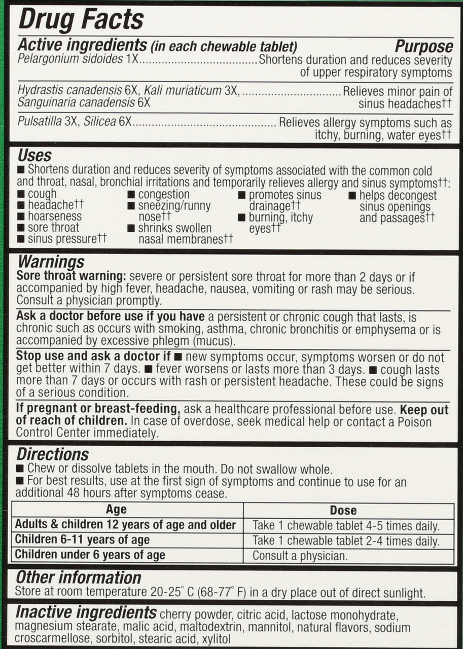 Umcka® Allergy & Sinus Immune Cherry Flavored 20 Count