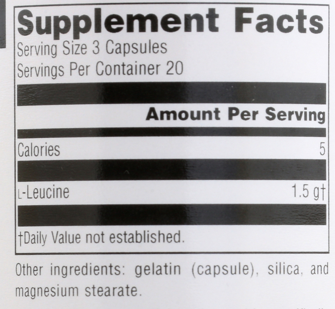 L Leucine 500Mg  60 Count